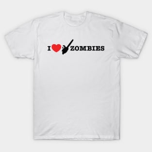 I love slicing zombies. T-Shirt